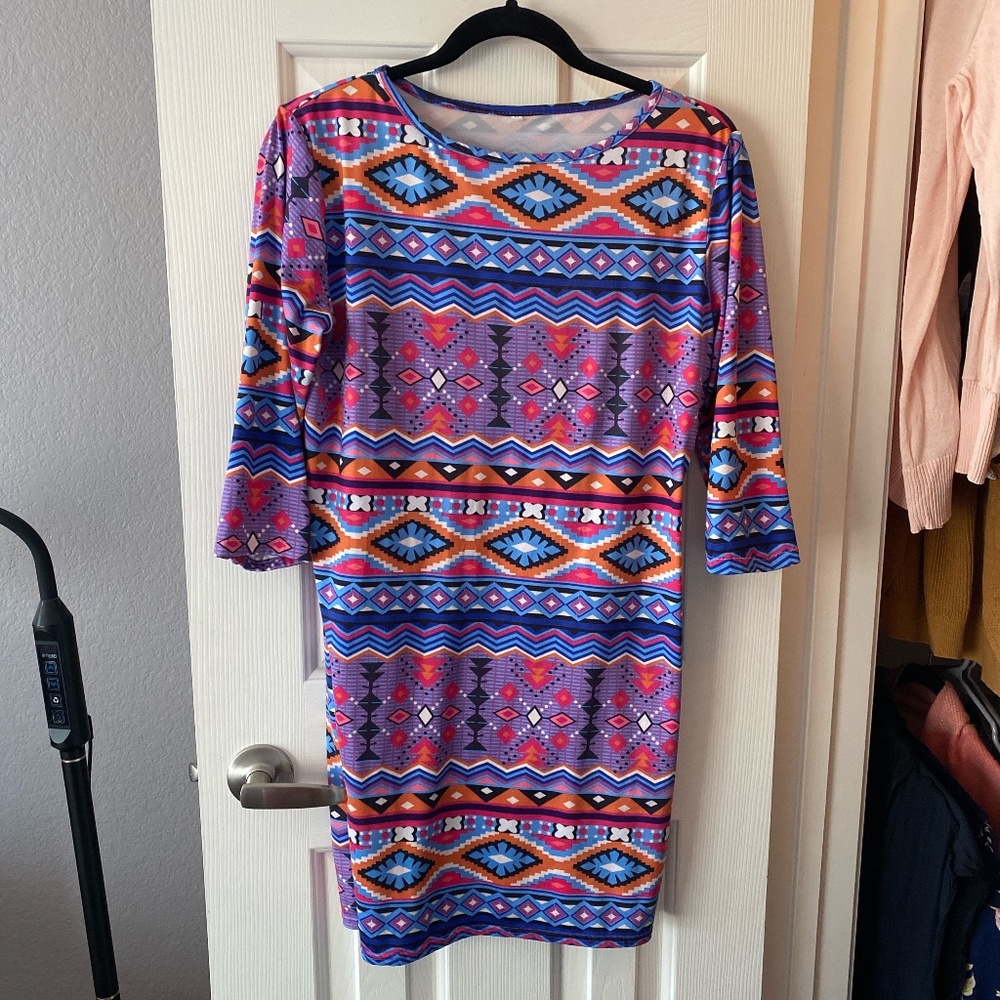 Geometric print dress